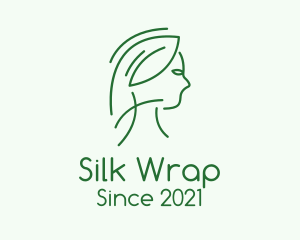 Green Woman Line Art logo design