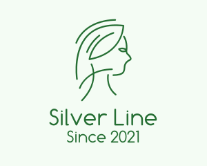 Green Woman Line Art logo design