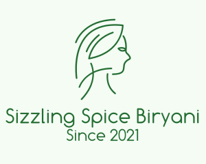 Green Woman Line Art logo design