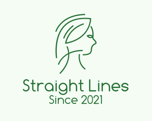 Green Woman Line Art logo design