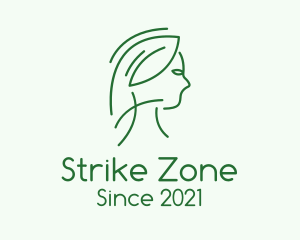 Green Woman Line Art logo design