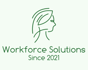 Green Woman Line Art logo design