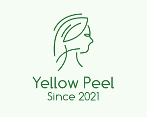 Green Woman Line Art logo design