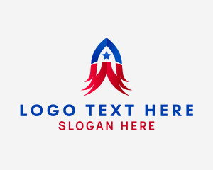 Eagle - American Wings Rocket Letter A logo design