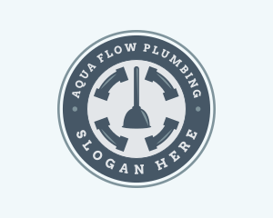 Plumber Pipe Plunger  logo design