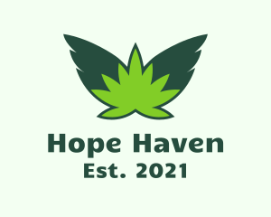 Flying Weed Leaf logo
