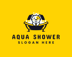 Bathtub Pet Dog Grooming logo design