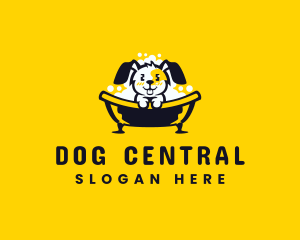 Bathtub Pet Dog Grooming logo design