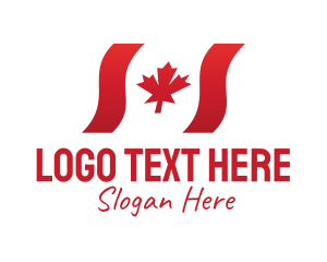 Maple - Wavy Canada Flag logo design