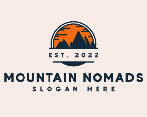 Sunset Silhouette Mountain logo design