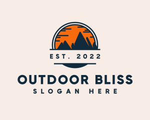 Sunset Silhouette Mountain logo design