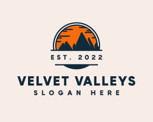 Sunset Silhouette Mountain logo design