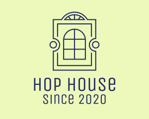 Blue House Window  logo design