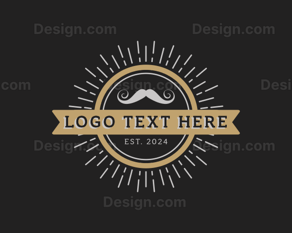 Hipster Gentleman Moustache Logo