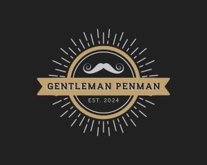 Hipster Gentleman Moustache logo design