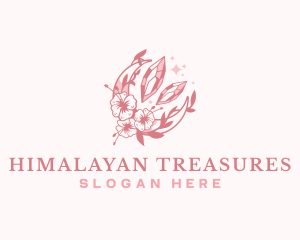 Moon Flower Crystal logo design