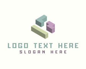 3D Isometric Gaming Blocks Logo