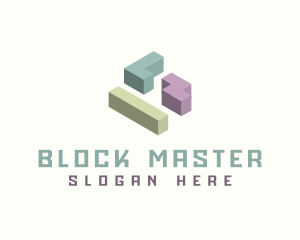 3D Isometric Gaming Blocks logo design