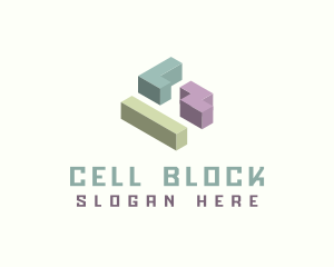 3D Gaming Blocks logo design