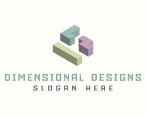 3D Gaming Blocks logo design