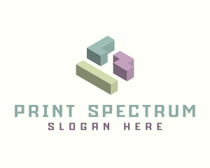 3D Isometric Gaming Blocks logo design