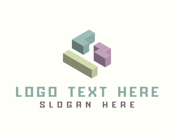 3D Isometric Gaming Blocks logo