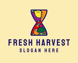 Fresh Organic Fruit Vegetables logo design