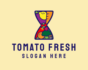 Fresh Organic Fruit Vegetables logo design