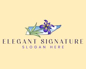 Elegant Iris Flower logo design