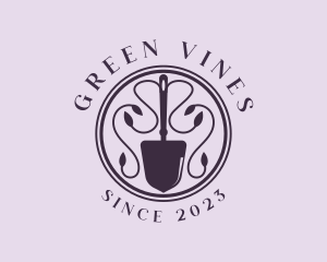 Vine Gardening Shovel logo design