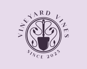 Vine Gardening Shovel logo design