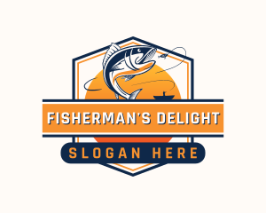 Fishing Boat Sunset logo