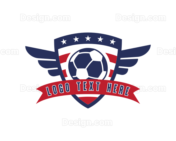 Soccer Ball Shield Emblem Logo