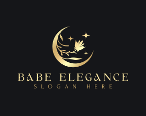 Elegant Moon Flower logo design