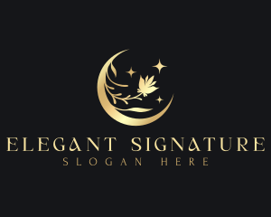 Elegant Moon Flower logo design