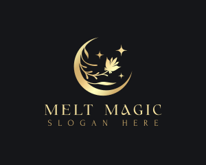 Elegant Moon Flower logo design