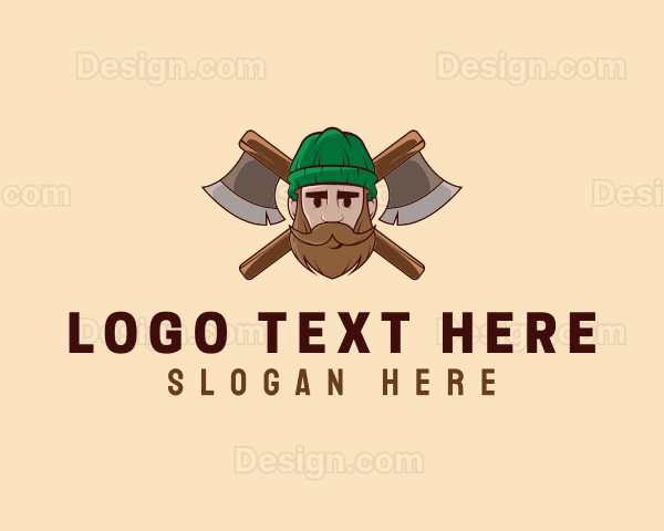 Timber Axe Woodcutter Logo