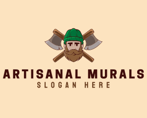 Timber Axe Woodcutter logo design