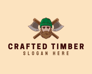 Timber Axe Woodcutter logo design