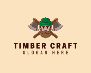 Timber Axe Woodcutter logo design