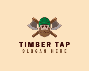 Timber Axe Woodcutter logo design