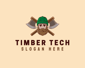 Timber Axe Woodcutter logo design