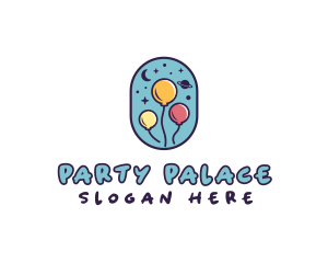 Space Balloon Party logo design