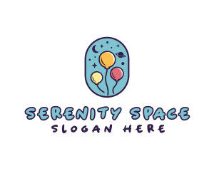 Space Balloon Party logo design