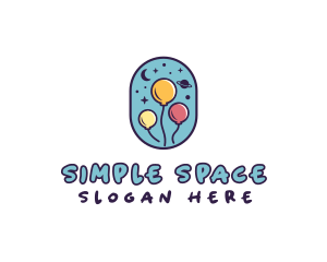 Space Balloon Party logo design