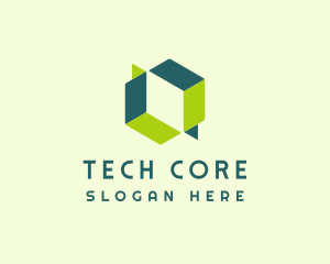 Tech Cube Illusion logo design