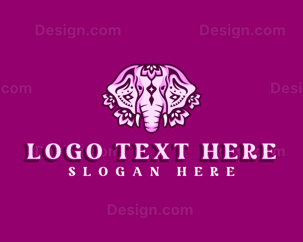 Floral Wild Elephant Logo