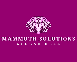 Floral Wild Elephant logo design