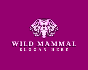 Floral Wild Elephant logo design