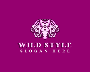 Floral Wild Elephant logo design